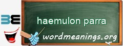 WordMeaning blackboard for haemulon parra
